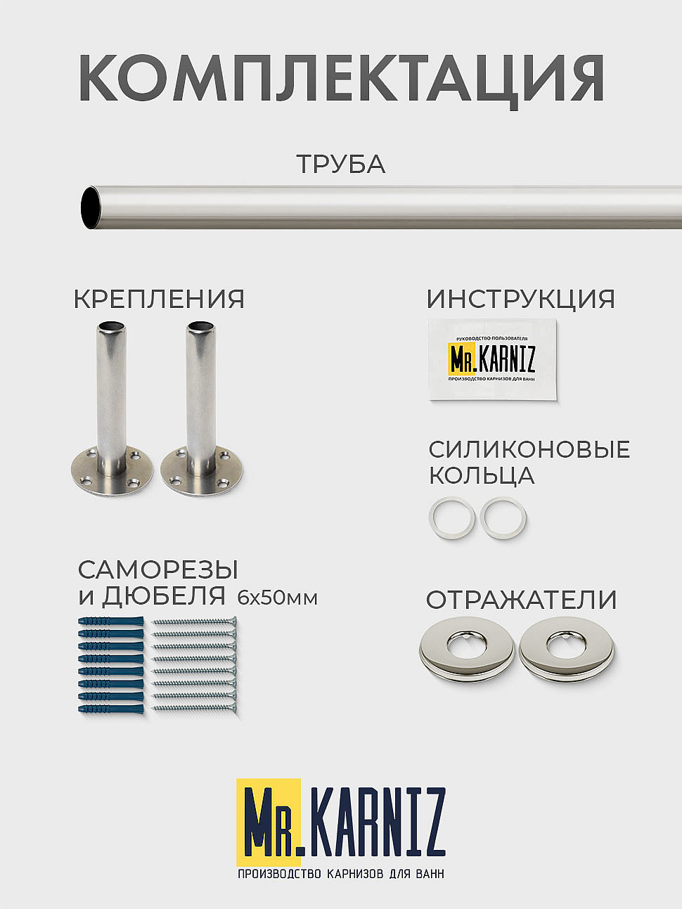 Карниз для ванной Угловой Г образный 150х70 Усиленный 20 мм фото 9