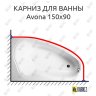 Карниз для ванны Vagnerplast Avona 150х90 Усиленный 20 мм MrKARNIZ фото 1