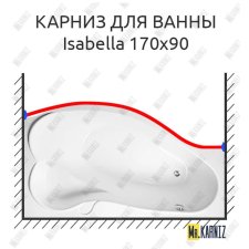 Карниз для ванны Relisan Isabella Передний борт 170х90 Усиленный 20 мм MrKARNIZ