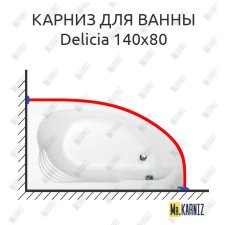 Карниз для ванны Jika Delicia 140х80 Усиленный 20 мм MrKARNIZ