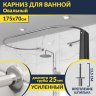 Карниз для ванны Овальный 175x70 с разрывом, крепление шпилька фото 1